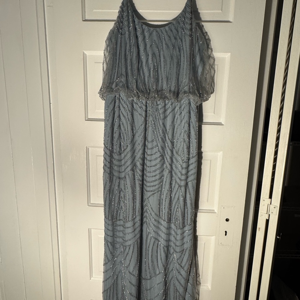 Revelry Light Blue Maxi Dress with Silver Accents